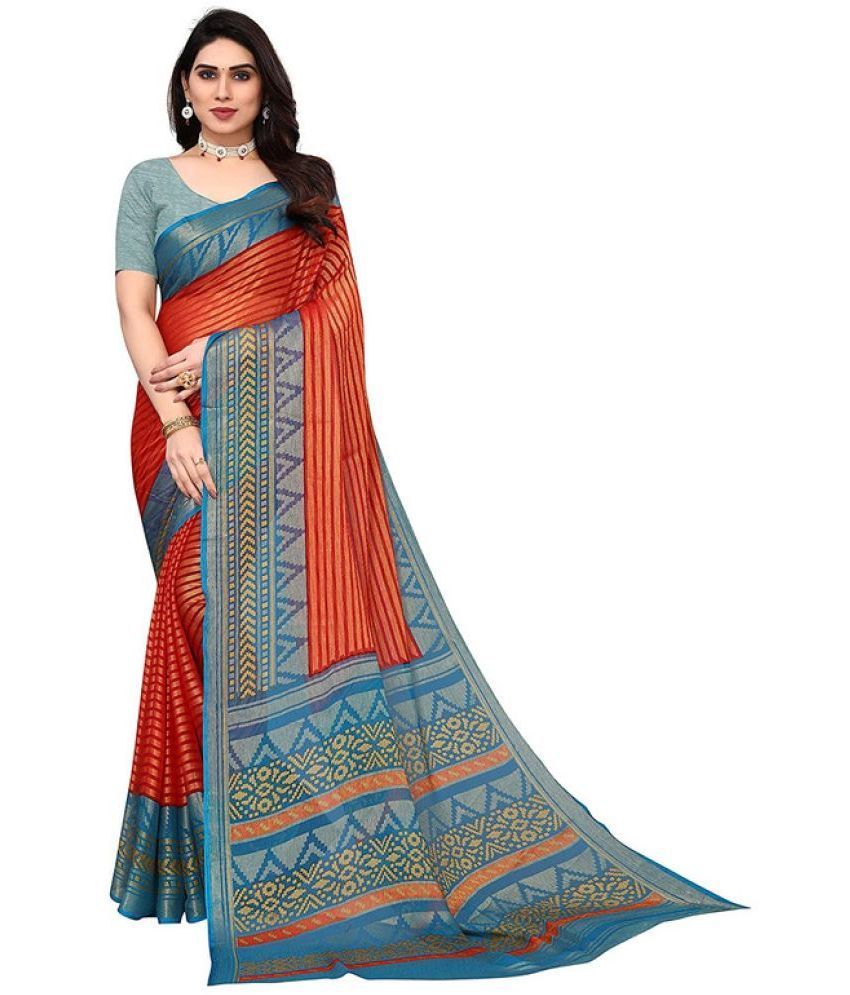     			Sitanjali - Multicolour Brasso Saree With Blouse Piece ( Pack of 1 )