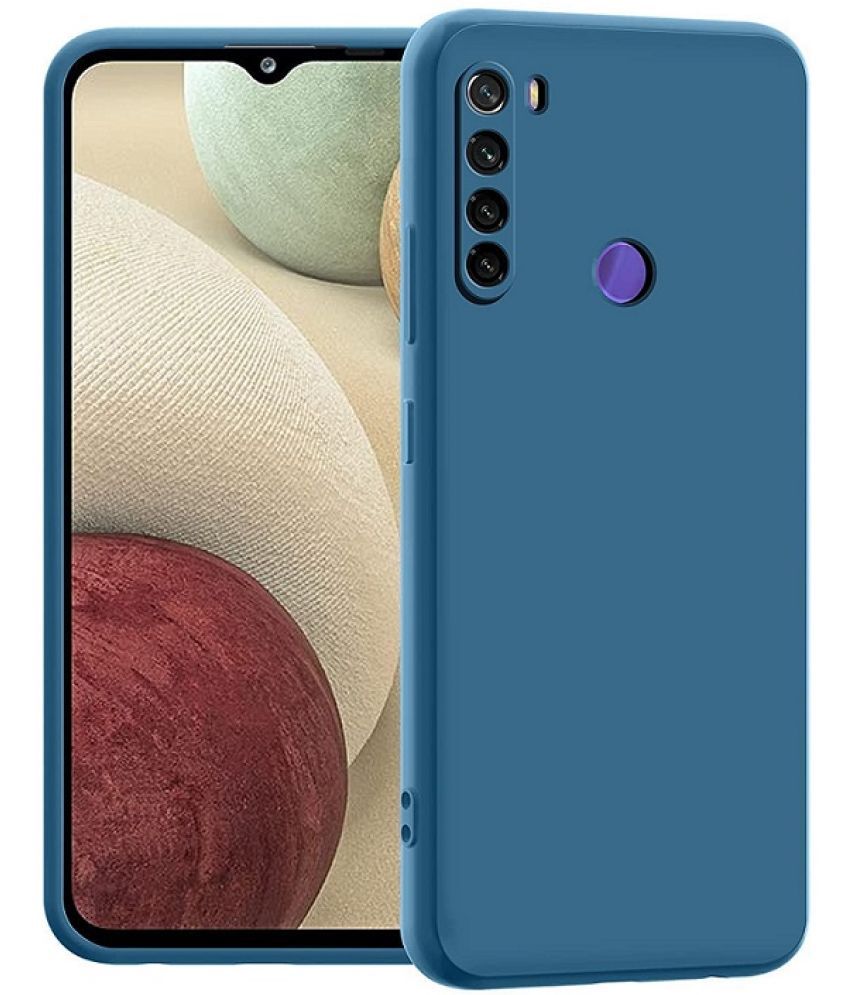     			Case Vault Covers - Blue Silicon Plain Cases Compatible For Xiaomi Redmi Note 8 ( Pack of 1 )