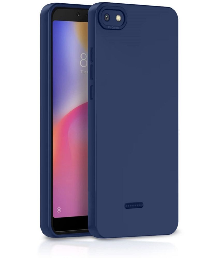     			Case Vault Covers - Blue Silicon Plain Cases Compatible For Xiaomi Redmi 6A ( Pack of 1 )