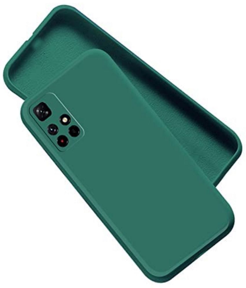     			Case Vault Covers - Green Silicon Plain Cases Compatible For Xiaomi Redmi Note 11T 5G ( Pack of 1 )