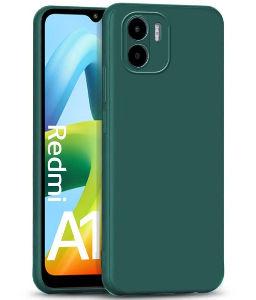     			Case Vault Covers - Green Silicon Plain Cases Compatible For Redmi A1 Plus ( Pack of 1 )