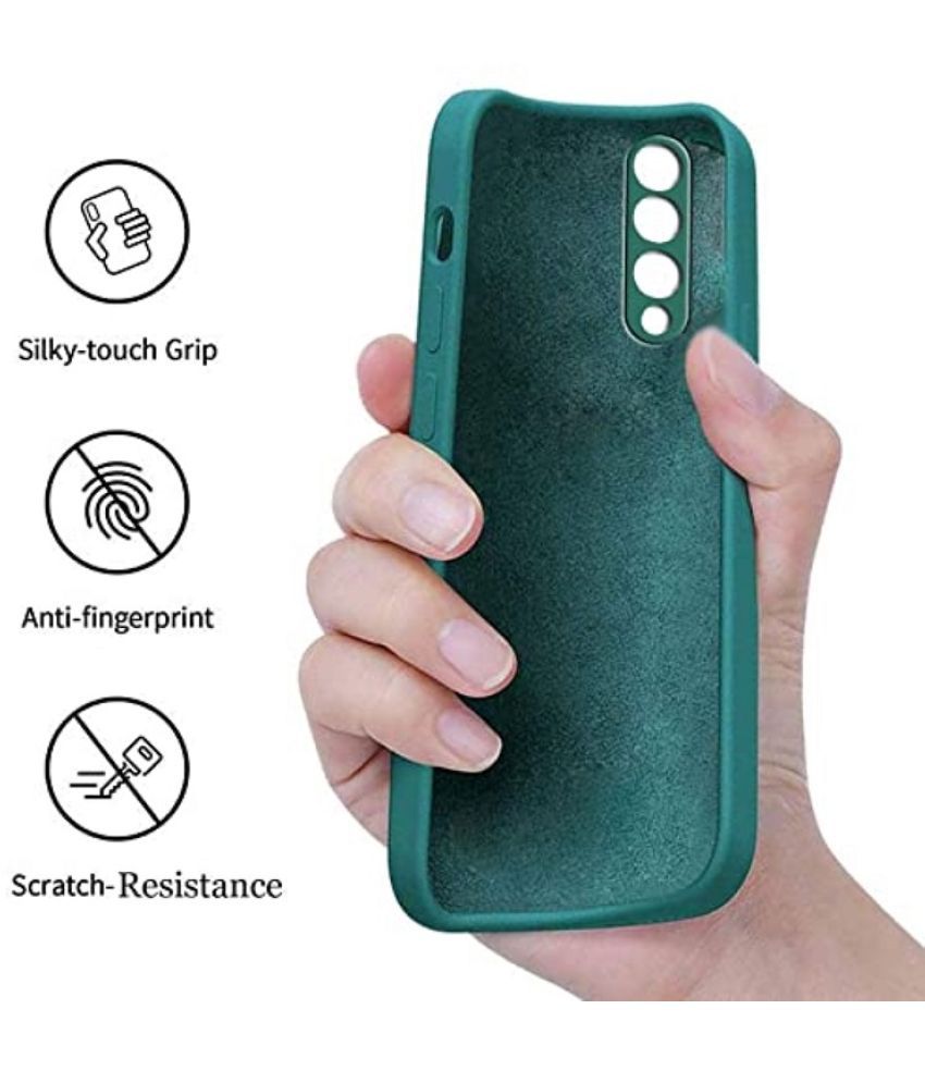 Case Vault Covers - Green Silicon Plain Cases Compatible For Samsung Galaxy A30s ( Pack of 1 ) - Image 4
