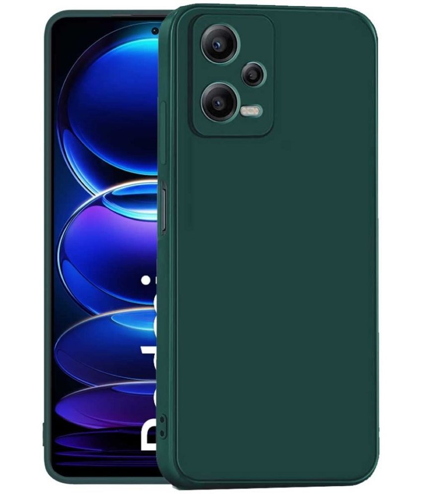    			Case Vault Covers - Green Silicon Plain Cases Compatible For Redmi Note 12 Pro 5G ( Pack of 1 )