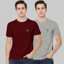 TAB91 - Grey Cotton Blend Slim Fit Men's T-Shirt ( Pack of 2 )