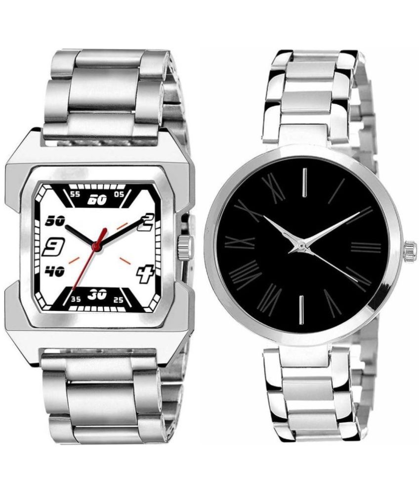     			EMPERO - Silver Stainless Steel Analog Couple's Watch