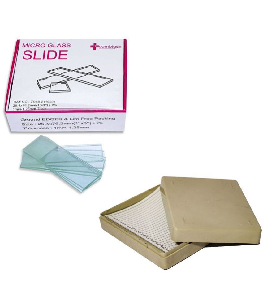     			Frosted Microscope Glass Slide and 25 Slide Box25.4x76.1mm(Pack of 50 Slide)