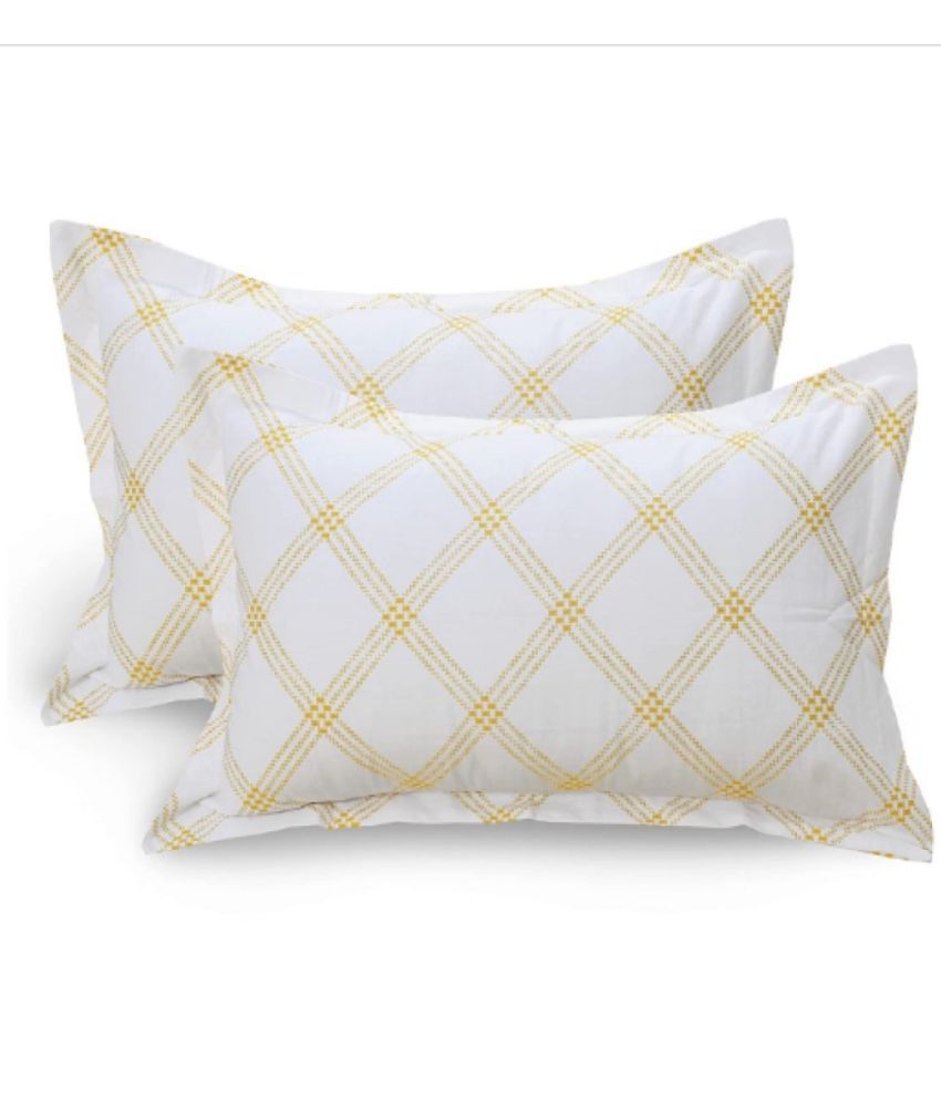     			Huesland - Regular White Cotton Pillow Covers 68X43 ( Pack of 2 )