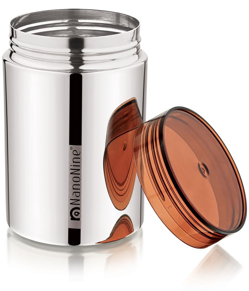     			NanoNine - Canistore Single Steel Silver Tea/Coffee/Sugar Container ( Set of 1 )