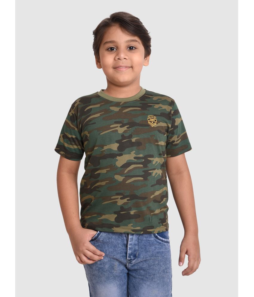 Neo Garments - Dark Green Cotton Boy's T-Shirt ( Pack of 1 )