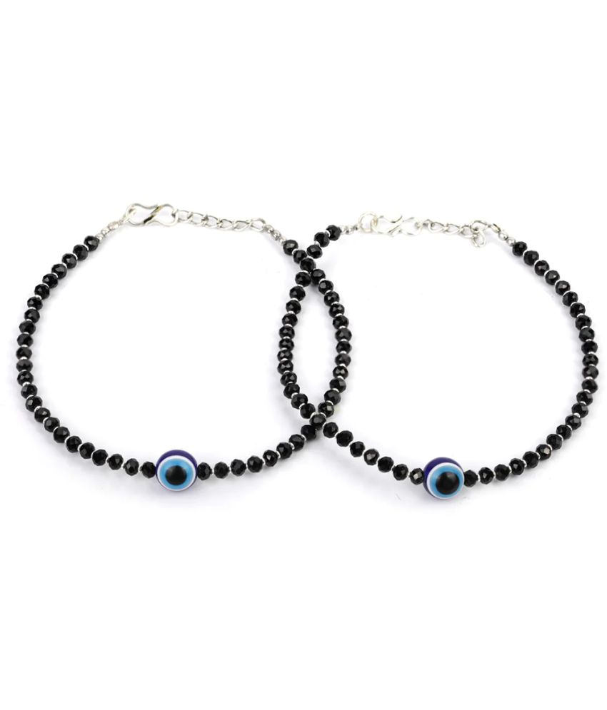     			PUJVI - Black Anklets ( Pack of 1 )