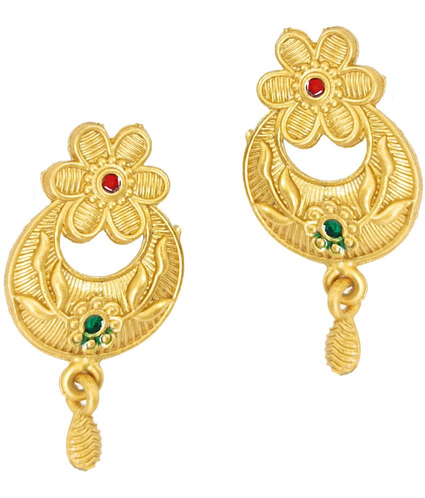     			SHANKH-KRIVA - Golden Stud Earrings ( Pack of 1 )