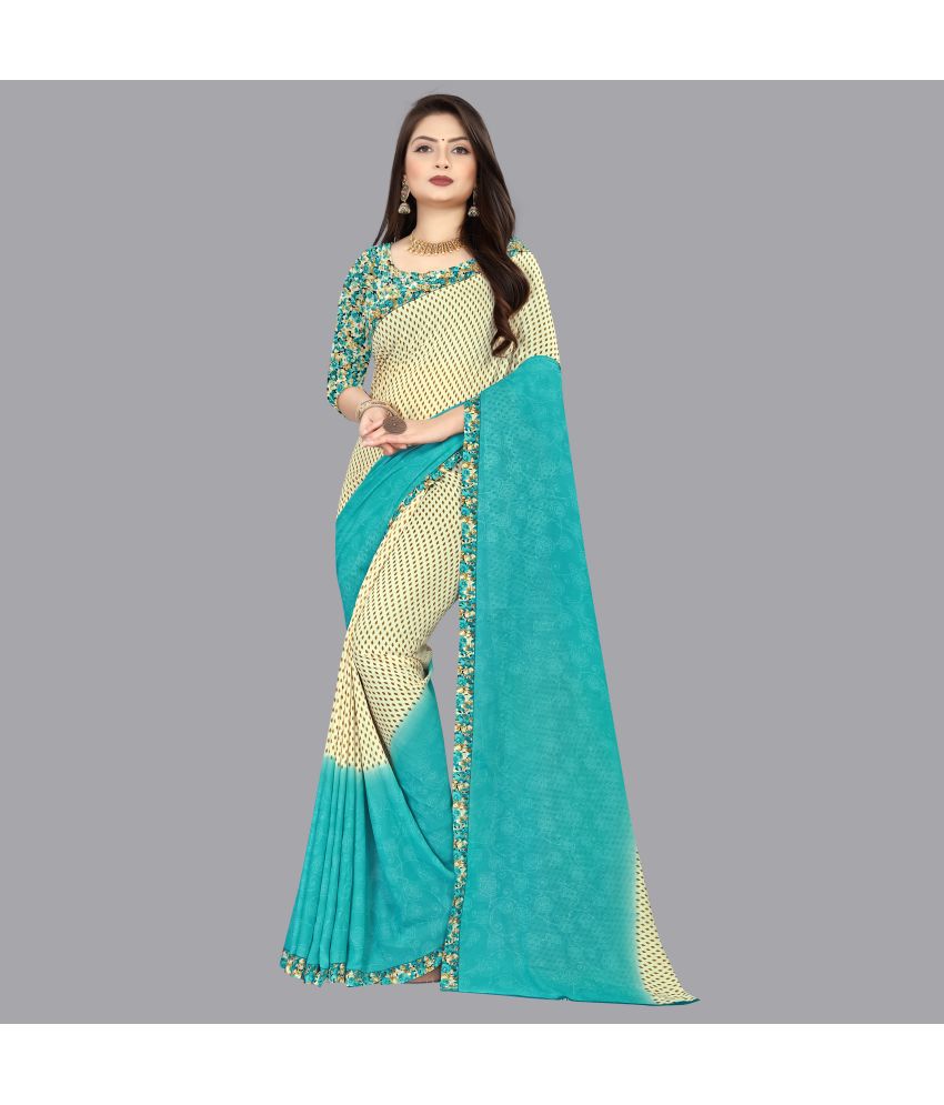     			ANAND SAREES - Sea Green Georgette Saree With Blouse Piece ( Pack of 1 )