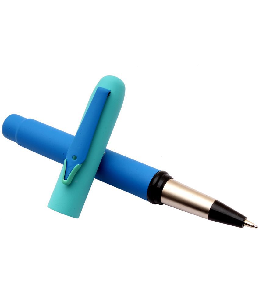     			Srpc Unique Magnetic Cap Ballpoint Pen Matte Blue & Sky Blue Metal Body Blue Refill