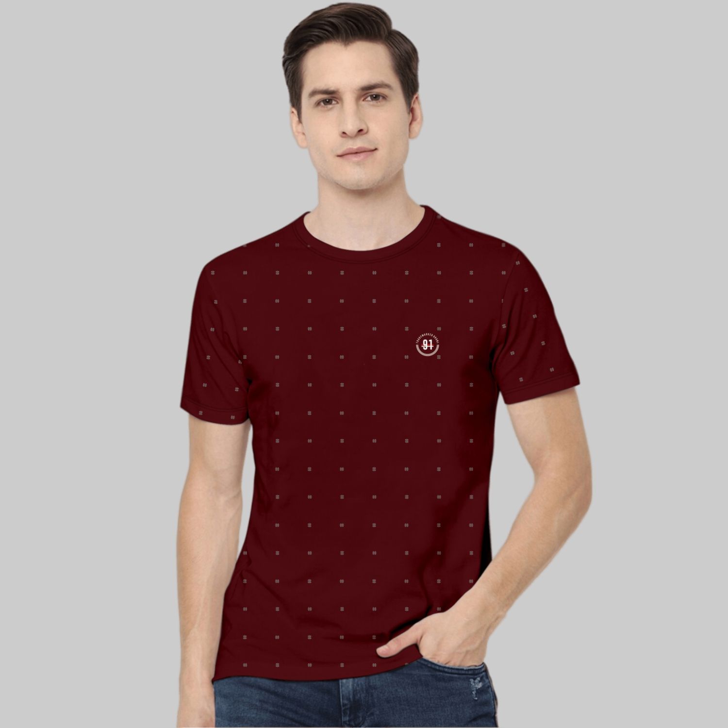     			TAB91 Pack of 1 Cotton Blend Slim Fit Men's T-Shirt ( Maroon )