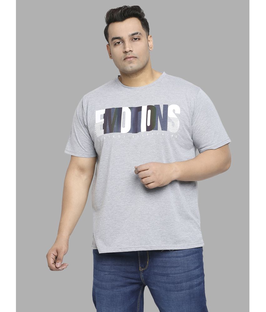     			Xmex - Grey Melange Cotton Blend Regular Fit Men's T-Shirt ( Pack of 1 )
