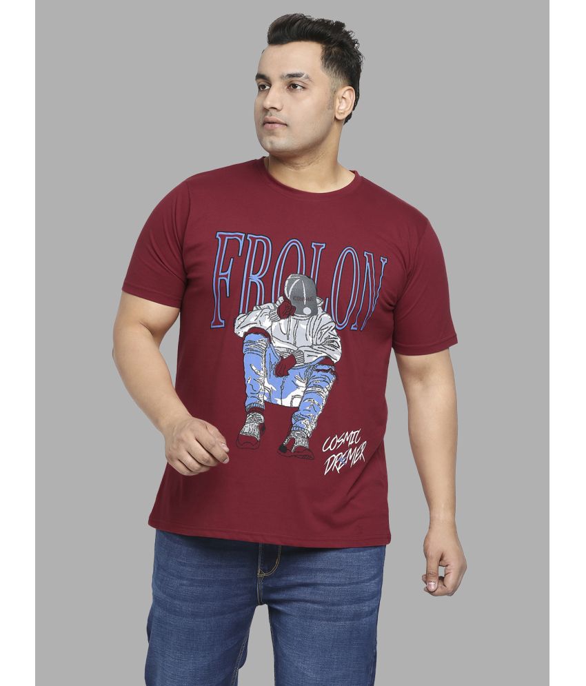     			Xmex - Maroon Cotton Blend Regular Fit Men's T-Shirt ( Pack of 1 )