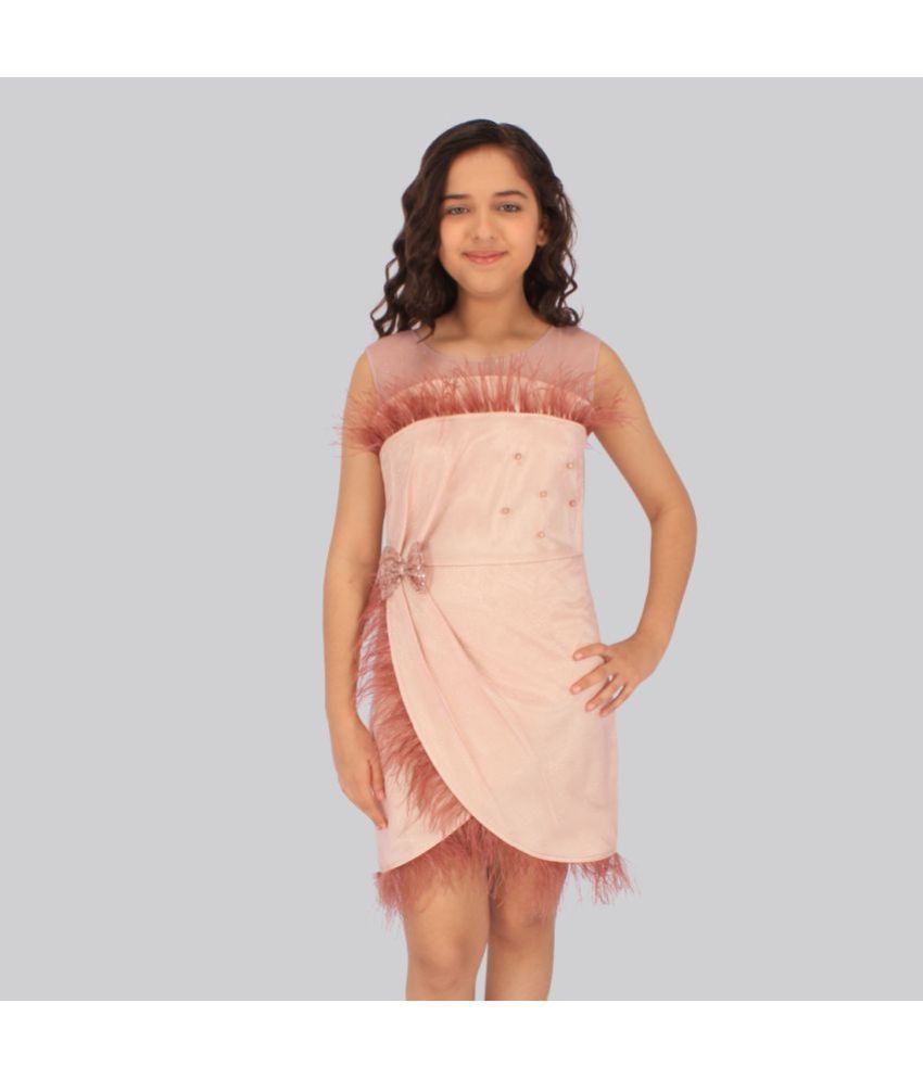     			Cutecumber - Rust Satin Girls Asymmetric Dress ( Pack of 1 )