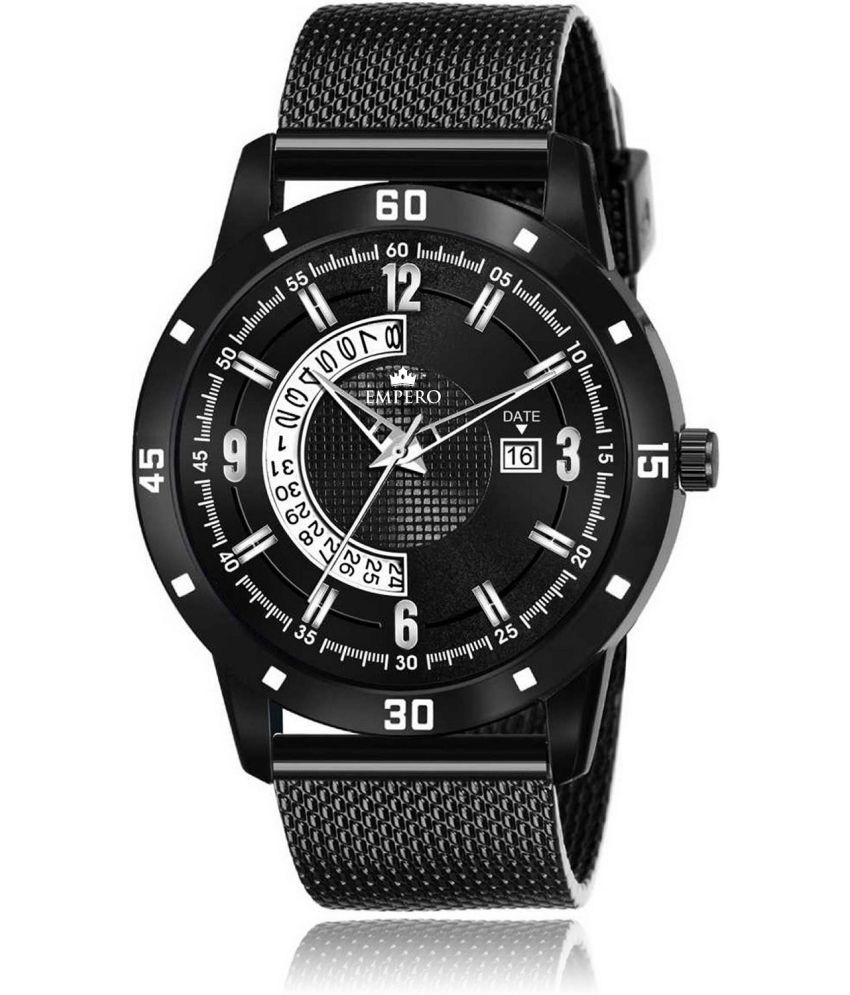     			EMPERO - Black PU Analog Men's Watch