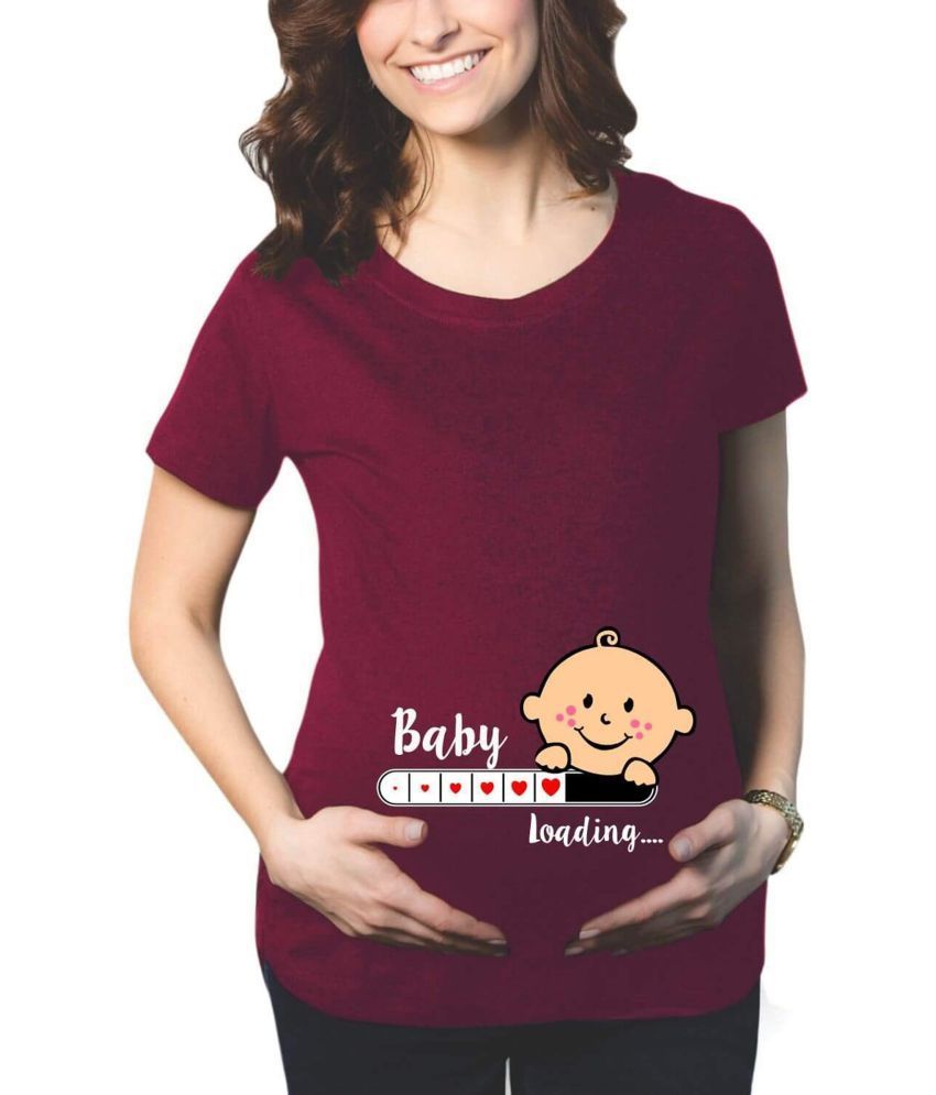     			Jammy john Maroon Cotton Maternity Tops