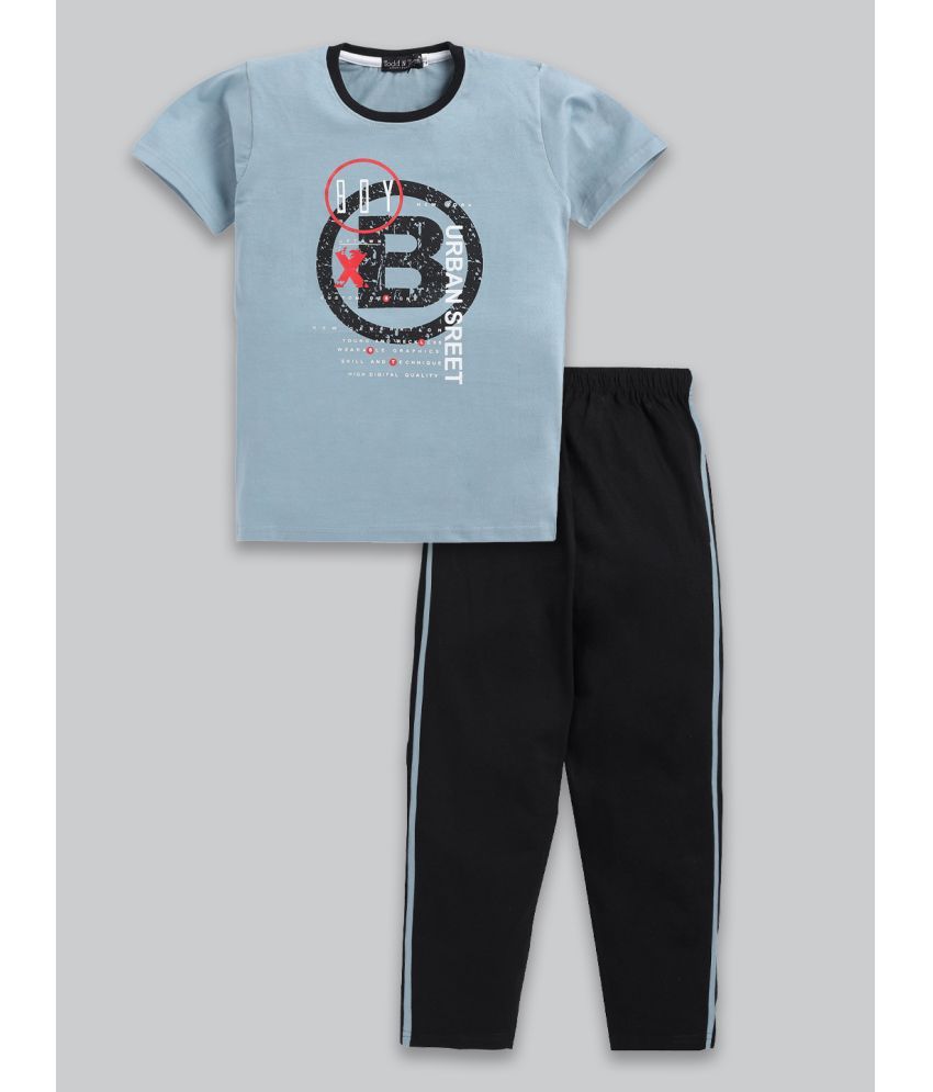     			Todd N Teen Pack of 1 Boys Cotton T-Shirt & Trackpants ( Dark Grey )