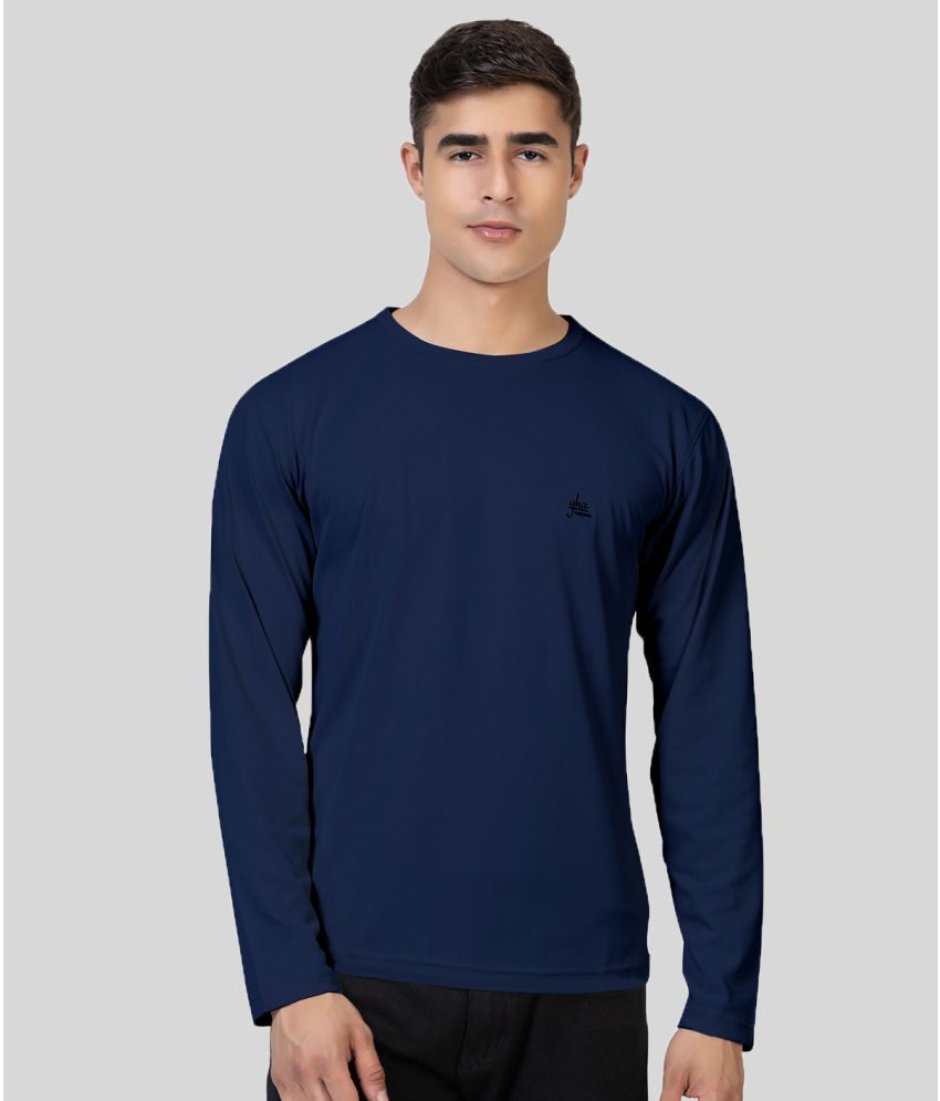    			YHA - Navy Blue Cotton Blend Regular Fit Men's T-Shirt ( Pack of 1 )