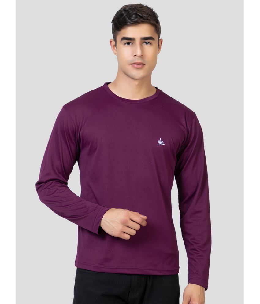     			YHA - Purple Cotton Blend Regular Fit Men's T-Shirt ( Pack of 1 )