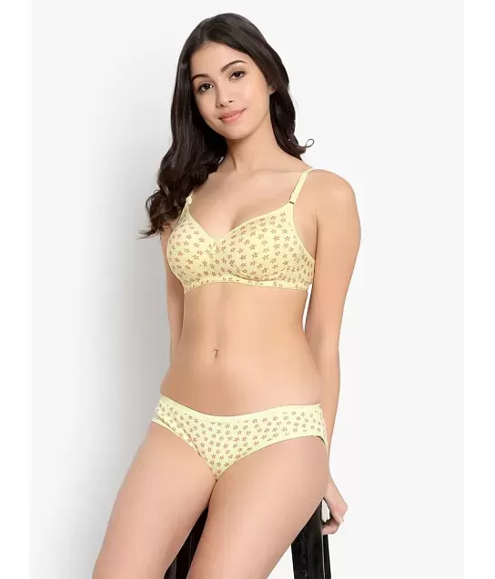 Yellow Bra Panty Sets: Buy Yellow Bra Panty Sets for Women Online at Low  Prices - Snapdeal India