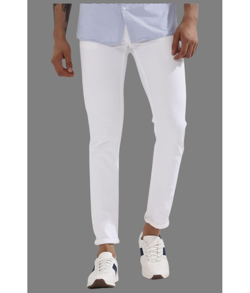     			HALOGEN - White Denim Skinny Fit Men's Jeans ( Pack of 1 )