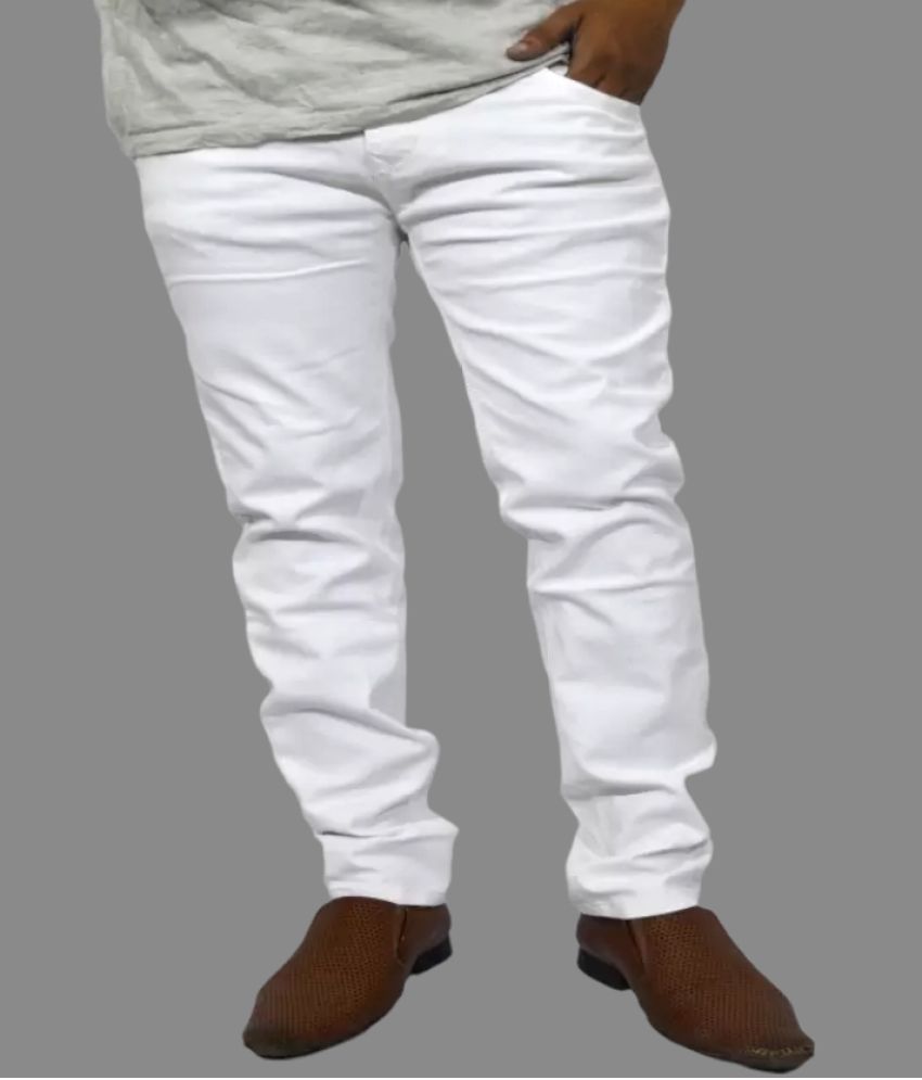     			HALOGEN - White Denim Slim Fit Men's Jeans ( Pack of 1 )