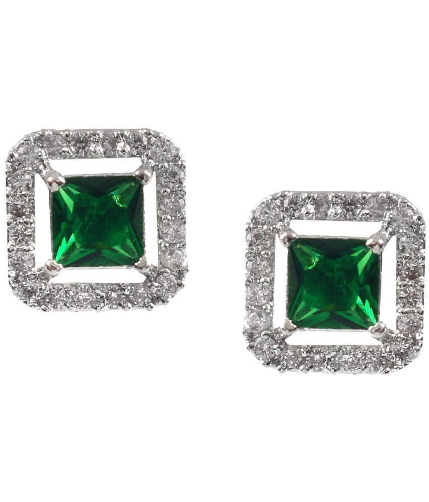     			Jewar Mandi - Green Stud Earrings ( Pack of 1 )
