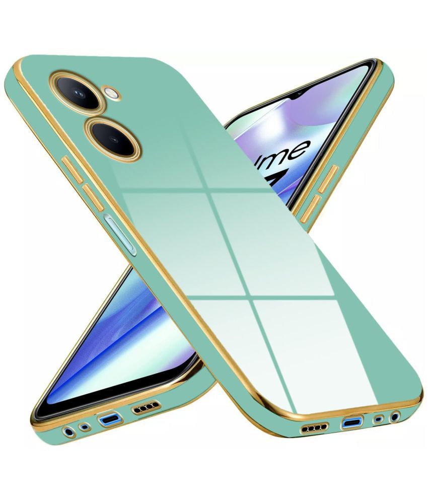     			NBOX - Green Silicon Plain Cases Compatible For Realme C33 ( Pack of 1 )
