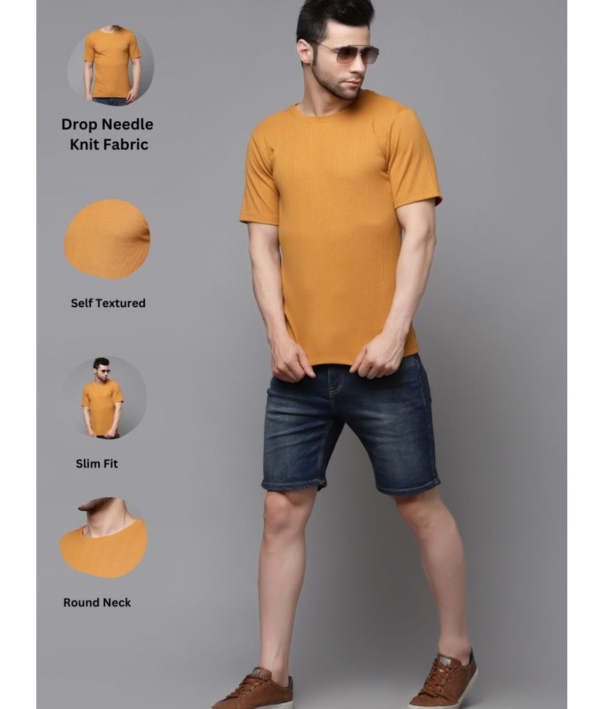     			Rigo - Brown Cotton Blend Slim Fit Men's T-Shirt ( Pack of 1 )