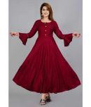 Aurelisa - Maroon Rayon Women's Anarkali Kurti ( Pack of 1 )