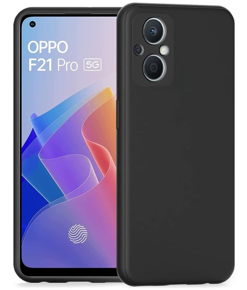     			BEING STYLISH - Black Silicon Plain Cases Compatible For Oppo F21 Pro 5G ( Pack of 1 )