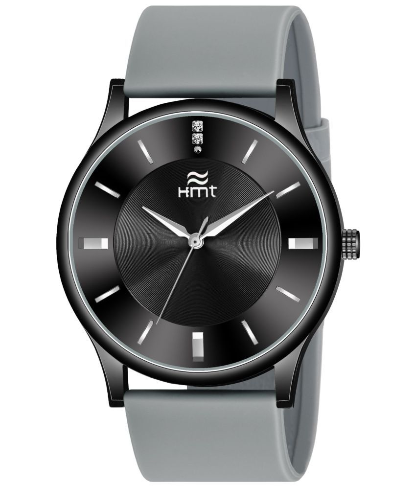     			HAMT - Light Grey Silicon Analog Men's Watch