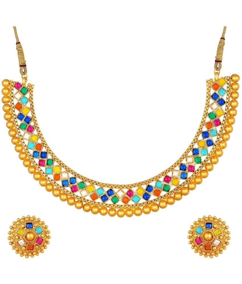     			PUJVI - Multicolor Alloy Necklace Set ( Pack of 1 )