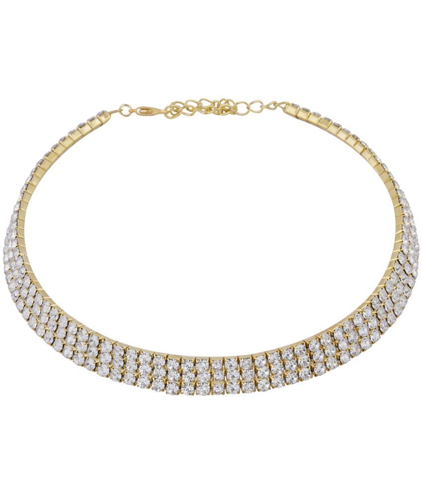     			Silver Shine - Golden Alloy Necklace ( Pack of 1 )