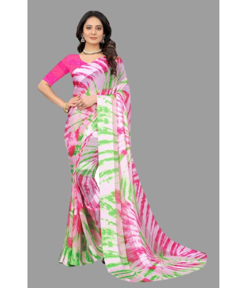     			Sitanjali Lifestyle - Pink Georgette Saree With Blouse Piece ( Pack of 1 )