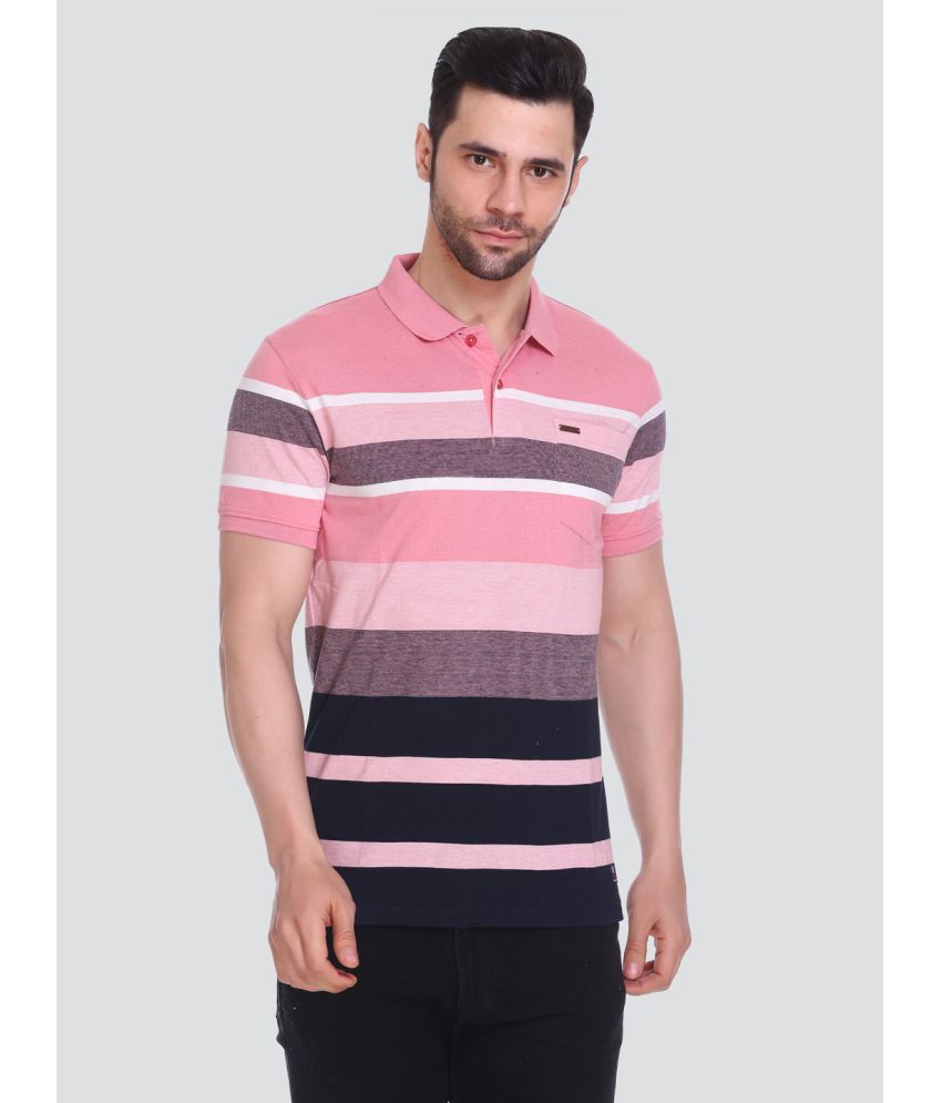     			TK TUCK INN - Pink Cotton Blend Regular Fit Men's Polo T Shirt ( Pack of 1 )