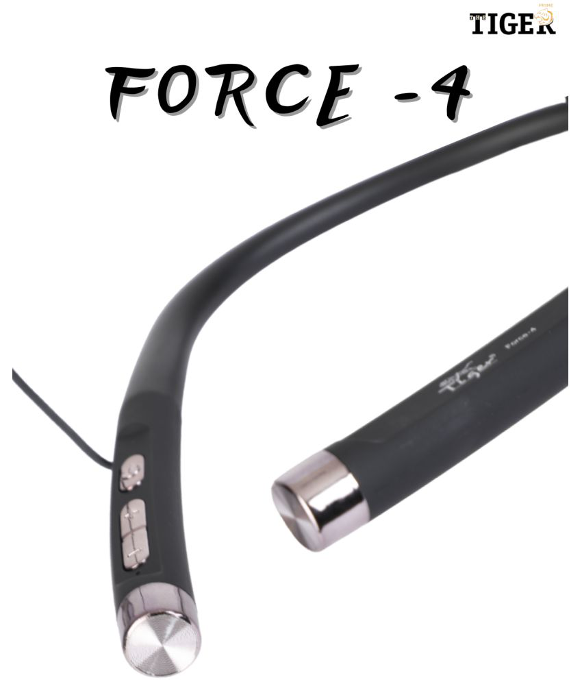 Tiger FORCE4 In Ear Bluetooth Neckband 30 Hours Playback IPX5(Splash & Sweat Proof) Powerfull bass -Bluetooth Black