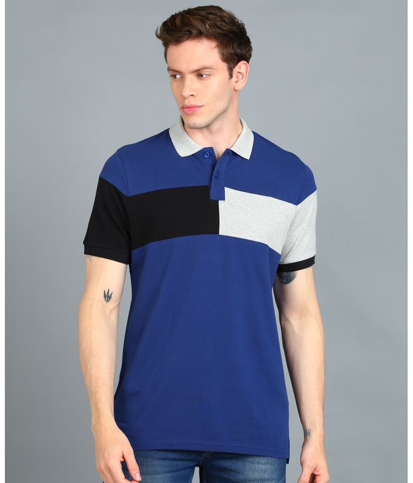     			Urbano Fashion - Blue Cotton Slim Fit Men's Polo T Shirt ( Pack of 1 )
