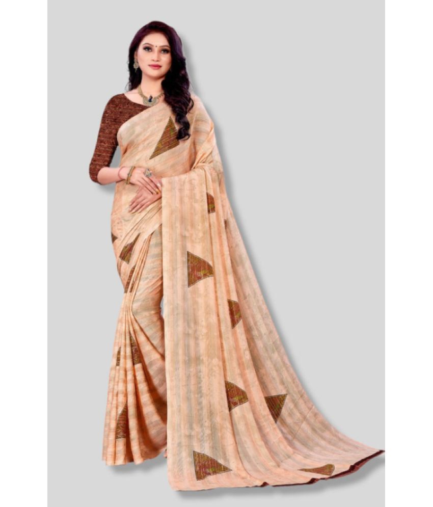     			sanwariya - Coffee Georgette Saree With Blouse Piece ( Pack of 1 )