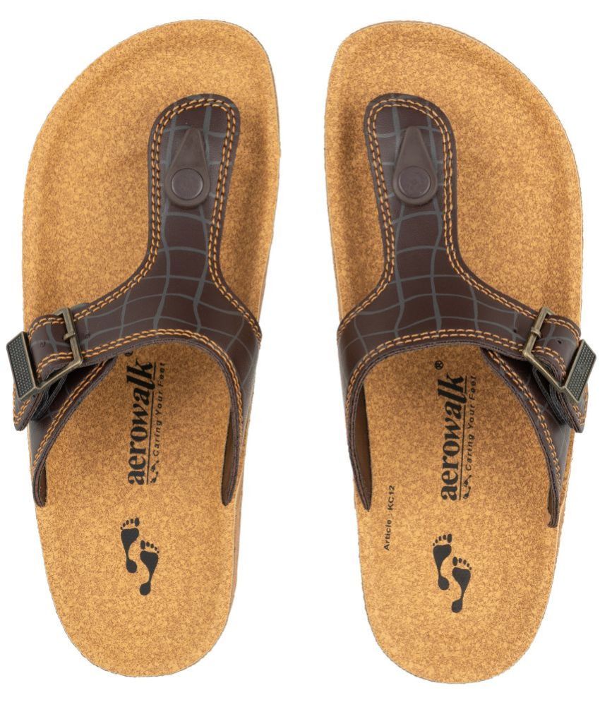     			Aerowalk - Brown Men's Leather Slipper