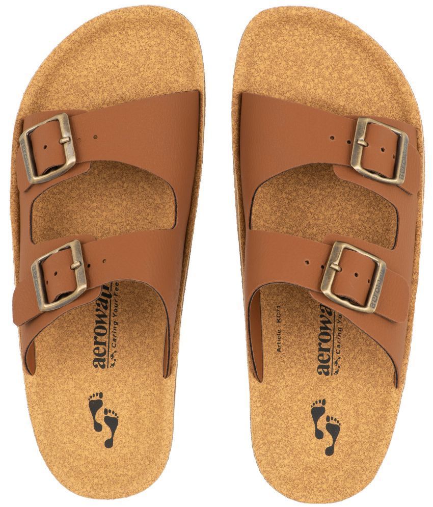     			Aerowalk - Tan Men's Slide Flip Flop