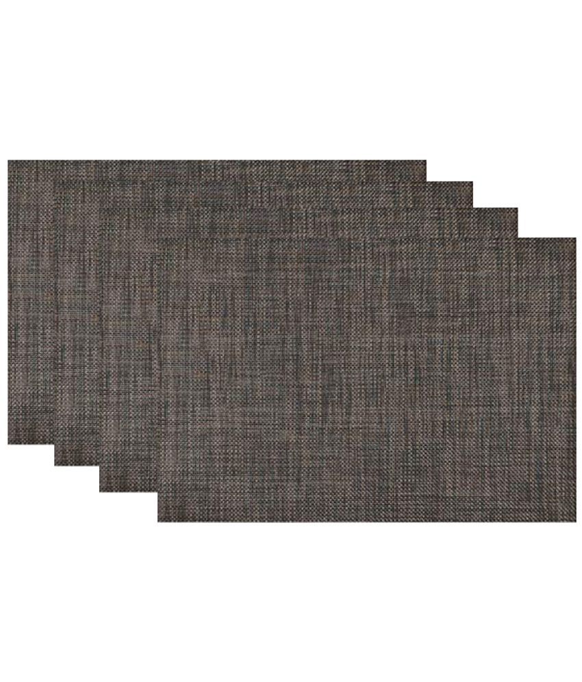     			HOKIPO - Brown Solid PVC 4 Seater Table Mats ( Pack of 4 )