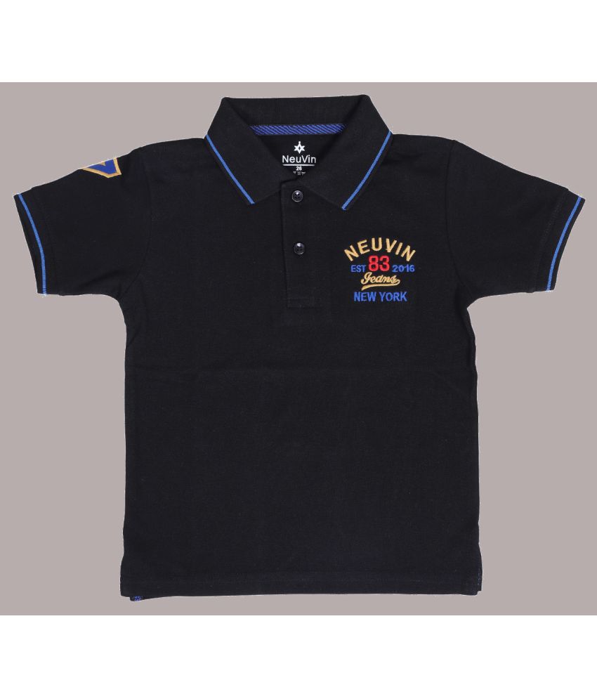     			NEUVIN - Black Cotton Blend Boy's Polo T-Shirt ( Pack of 1 )