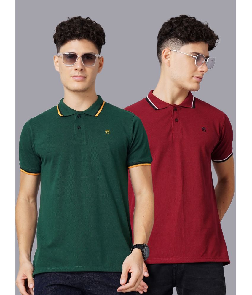     			Paul Street - Multicolor Cotton Slim Fit Men's Polo T Shirt ( Pack of 2 )
