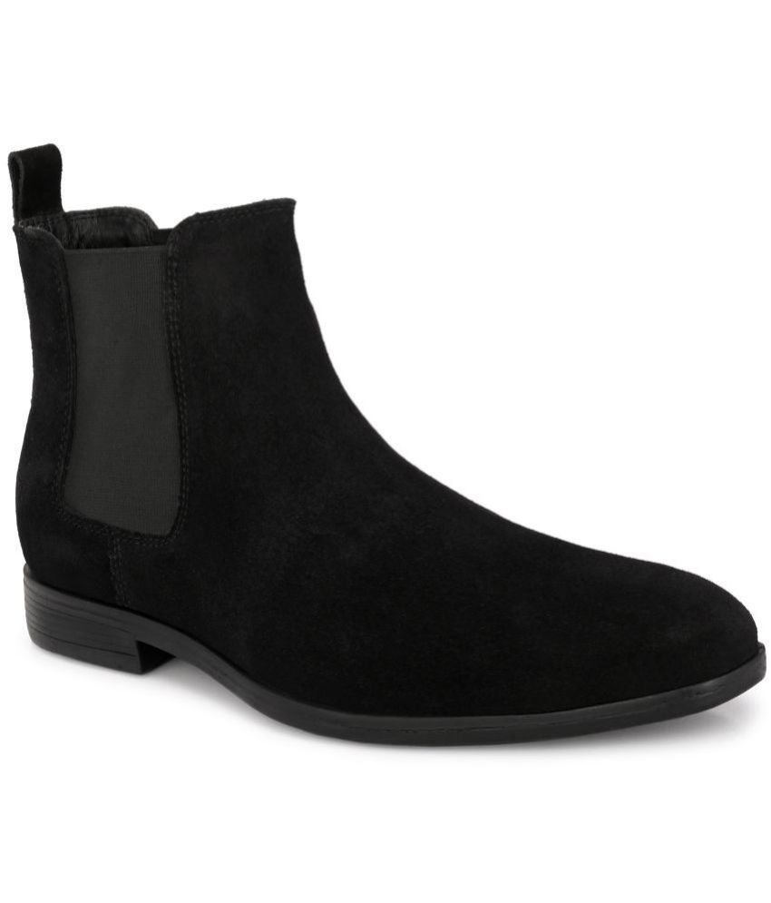     			SHENCES - Black Men's Chelsea Boots