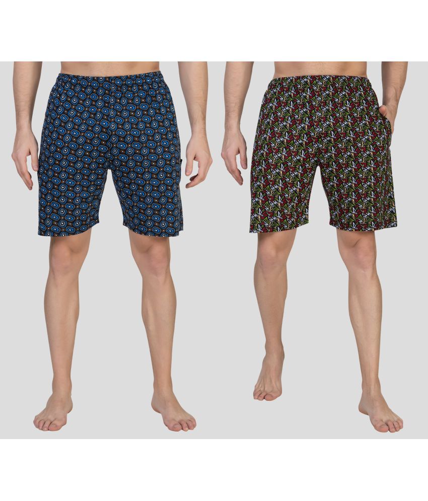     			Zeffit - Multicolor Cotton Men's Shorts ( Pack of 2 )