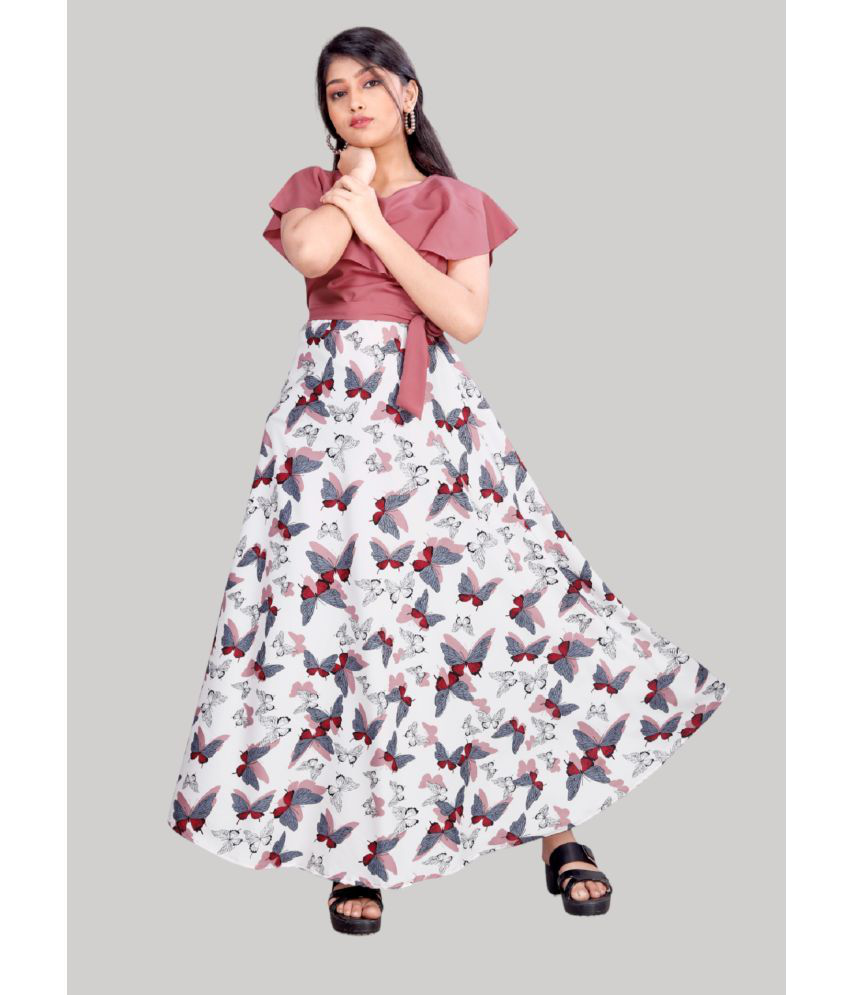     			Aarya Designer - White Crepe Girls Gown ( Pack of 1 )